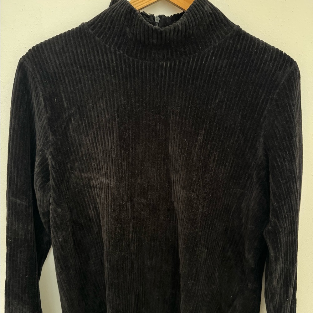 Weekday Black Corduroy Turtleneck Sweater